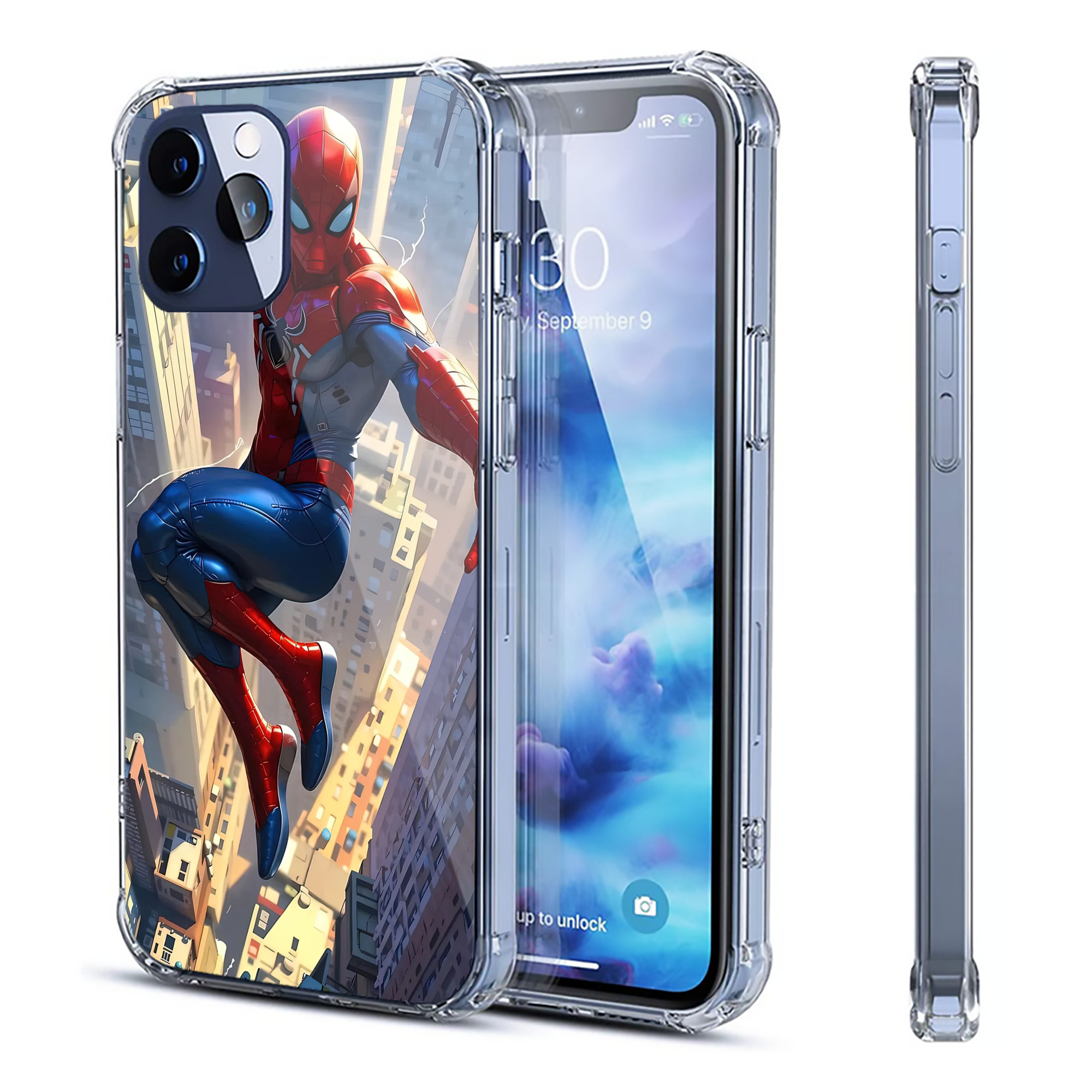 （画像用） Spider Man スパイダーマン 【iPhone 12シリーズ対応】透明スマホケース（クリアソフトケース）